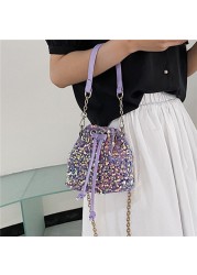 purses and handbags for women 2021 sequin chain bucket bags tote ladies shoulder bag girls crossbody bags for ladies