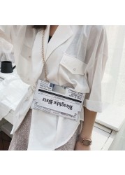 MBTI Newspaper Print Shoulder Bag Fashion Woman Individual Envelope Bolso Mujer Y2k Harajuku Vintage Ladies Crossbody Bags