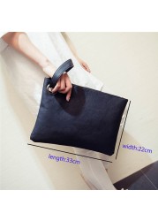 Solid Fashion Handbag Women Clutch Bag Leather Women Envelope Bag Zipper Evening Bag Female Clutches Handbag