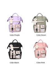 Girls With Plush Pendant Bookbag Large Capacity Casual Children Cute Kawaii Students Fashion Shoulder School Backpack Gift