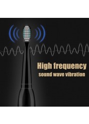 قوية جدا سونيك فرشاة أسنان كهربائية بالموجات الصوتية USB تهمة قابلة للشحن فرشاة الأسنان قابل للغسل الإلكترونية تبييض فرشاة أسنان