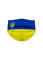 10/50pcs ukraine flag mask adult disposable mask face mask blue yellow printed 3 layers industrial ua ukr ukraine flag masks