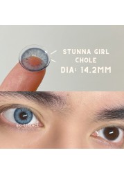 New 2021 1 Pair Colored Eye Contact Lenses Natural Brown Lens Monet Lens Blue Lens Gray Eyes Fashion Contact Lenses