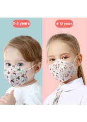 0-12 Years Old Children 3D Disposable Face Mask Protective Mascarillas Baby 4ply Respirator Anti-Dust Masks Cartoon Individual Package