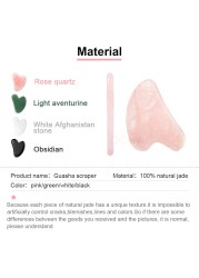 Gua Sha Massager Facial Scraping Rose Quartz Slab Beauty Rose Natural Stone Jade Skin Care Chin Lifting Firming Lifting