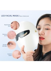 Foreverlily 7 Colors Light LED Photon Facial Mask Treatment Anti Acne Wrinkle Removal Skin Rejuvenation Face Skin Care Beauty Mask