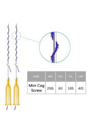 Mini Cog Screw 25g 10pcs/bag Hilos Tensores Faciales Ultra V Lift Barbed 38/60mm Pdo Thread for Face Lift Skin Care