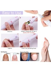 Electric Nail Drill Kit Portable Manicure Pedicure Nail File 5In1 Toenail Grinder Kit Toe Nail Polish Grinding Shape Tool