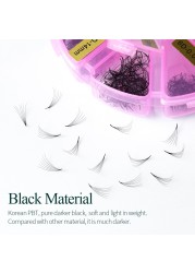 Pre-made Russian volume fan mixed length eyelash extension sharp tapered stem pre-made lashes extension thin root 3d/14d