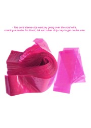 100pcs/bag Disposable Pink Tattoo Clip Cord Sleeves Cover Bags Tattoo Machine Clean Medication Bag Plastic Tattoo Accessory Supply