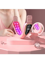 HSKOU LED Photon Face Lifting Device Face Slimming Therapy Vibration Massager Double Chin V Shape Cheek Tightening