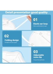FFP2 5 طبقات FPP2 قناع الوجه حماية KN95 يغطي ffp2fan CE مكافحة الضباب Mascherina FFPP2 Mascarilla FFP2 homology ada إسبانيا K95
