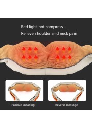 U Shape Electric Massage Shawl 4D Kneading Infrared Heated Shiatsu Massage Body Shoulder Neck Back Massager Health Care Tool