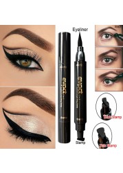 Eyes Makeup Black Double-ended Eye Liner Liquid Pencil Quick Dry Waterproof Black Makeup Stamp Wing Eyeliner Pencil TSLM1