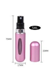 5ml Perfume Atomizer Portable Liquid Container For Cosmetics Small Aluminum Atomizer Coachella Empty Bottle Refillable For Travel