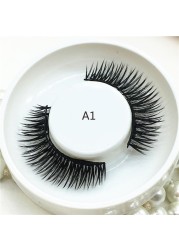 4pcs Natural False Eyelashes 3D Magnetic Eyelashes Reusable Mink Eyelashes Eyeliner Double Magnet Full Strip Magnetic Soft Lashes