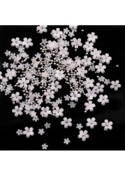 Flower Nail Art Acrylic Decoration Mixed Size White Rhinestones Silver Gem Manicure Tool Accessories For DIY Nail Design