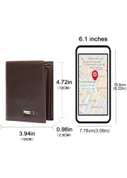 Smart Bluetooth Wallet Men's Genuine Leather Short Wallet Leisure Multifunction Card Holder Package Luxury Business Wallet