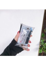 New Transparent PVC Key Wallet Case Chain Ring Pouch Car Keychain Housekeeper Women Coin Bag Mini Rouge Storage Bag