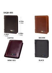 Men's smart anti-lost real leather wallet airtag gps wallets luxury purse high quality wallet card holder for engraved free