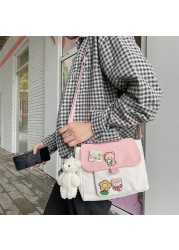 Shopping Bags Women Sweet Kawaii Printed Canvas Leisure Daily Crossbody Shopping Bag Purse New