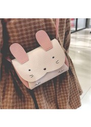Girls PU Coin Purse Clutch Bag Cute Wallet Kids Rabbit Shoulder Bag Money Pouch Purse Kids Clutch Bag Baby Girls Wallet pochette