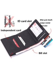 Anti-magnetic card holder anti-theft multifunctional PU wallet men aluminum alloy bank card automatic pop up business card box