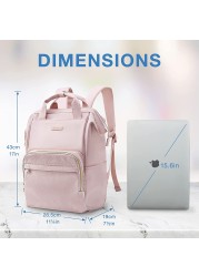 BAGSMART Women's Laptop Backpack Travel Backpack Doctor Bag Suitable for School Work Business Travel Female Pink Backpack