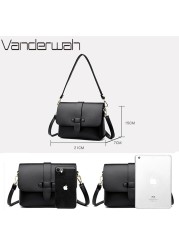 Multilayer PU Leather Crossbody Shoulder Side Bags For Women 2022 Fashion Messenger Bags And Purses Luxury Casual Handbag For Ladies