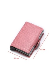 Women Counter Rfid id Credit Card Holder Case Wallet Crocodile Business Bank Card Holder Bag Pink Creditcard Visit Card Holder Trolley