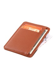 Small Wallet Wallet Casual Leather Card Holder Men PU Litchee Style Vintage Card Holder Women Solid Color Small Wallets