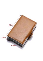 2022 Carbon Fiber Card Holder Double Man Anti-RFID Credit Card Case Metal Wallet Business Bank Small Size Wallet