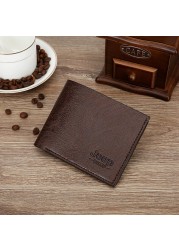 Men Wallet Solid Color Retro Wallet OL Short Clutch Bag PU Leather Business Card Holder Coin Purse Money Clip With Letter Pocket