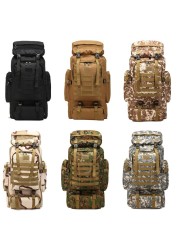 80L Outdoor Sports Tactical Backpack Large Capacity Oxford Fabric Waterproof Men Camping Hiking Hunting Bag Travel Bag