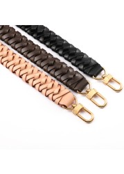 Woven carry handle genuine leather designer short strap for handbag purse belt bag parts accessories