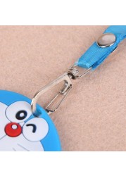 Cute Cartoon Bank Credit Card Holders Women Girl Silica Gel Neck Strap Wallet Card Bus ID ID Badge Lanyard