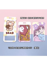 New cute cartoon student meal ID card holder campus card ID badge holder lanyard access control subway bus card protective cover