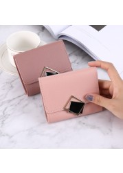 New female wallet new short new three fold multi card slot large capacity anti-demagnetization student coin purse female