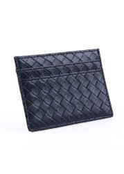 Woven Pattern Card Holder Women PU Leather Men Credit Card Organizer Slim ID Card Coins Case Business Women Wallet Unisex Wallet