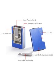 Anti RFID Aluminum Metal Credit Card Holder Men Slim Magsafe Macsafe Wallet Case Bank Card Holder Protection Small Pocket 2021