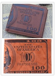 Men Wallet US Dollar Bill Style Foldable PU Leather Wallet Black Brown Wallet Men Short Card Holder Student Small Wallet