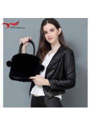 Women's Mink Bag, Drawstring Shoulder Bag, Fashionable, Built-in Pocket, 100% Autumn Winter Collection