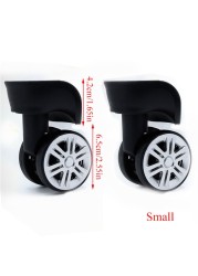 Pair of Luggage Wheels Replacement Luggage Wheels Bags Repair Trolley Rubber Tires Parts A08 Mute Rice Word Wheel Pair