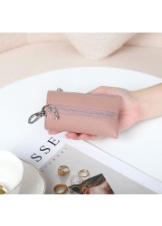 Women's key bag multifunctional leather home key bag 2-in-1 first layer cowhide storage wallet pocket waist car hanging bag