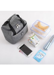 New Portable Lunch Bag Thermal Insulated Lunch Box Tote Handbag Cooler Bento Pouch Dinner Container School Food Storage Bags