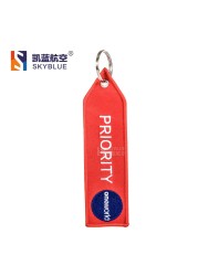 Priority Luggage Embroidery Travel Luggage Tag Boxes Red Orange Purple Star Alliance One World Skyteam Key Chain Keyring