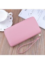 Long Wallet Double Zipper Crown Embroidery Thread Wallet Women Multi Cards Fashion Wild Mobile Phone Bag Wallets 785