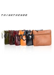 Small Double Zipper Wallet For Men Women Kids Multifunction Mini Wallet With Keyring Credit Cards