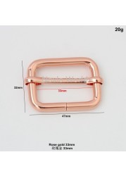 10-50pcs 6 colors 4 size 16mm 20mm 26mm 33mm rose gold slider buckle DIY strap tape roll buckle strap adjuster tri-slide buckle