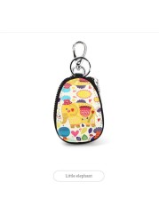 Cartoon Key Bag Women Girl Students PU Leather Key Case Car Key Chain Cover Fashion Lovely Zipper Holder